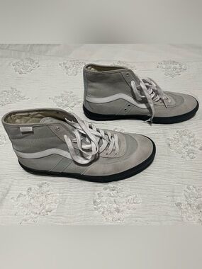 Vans Gray and White High-Top Suede Sneakers